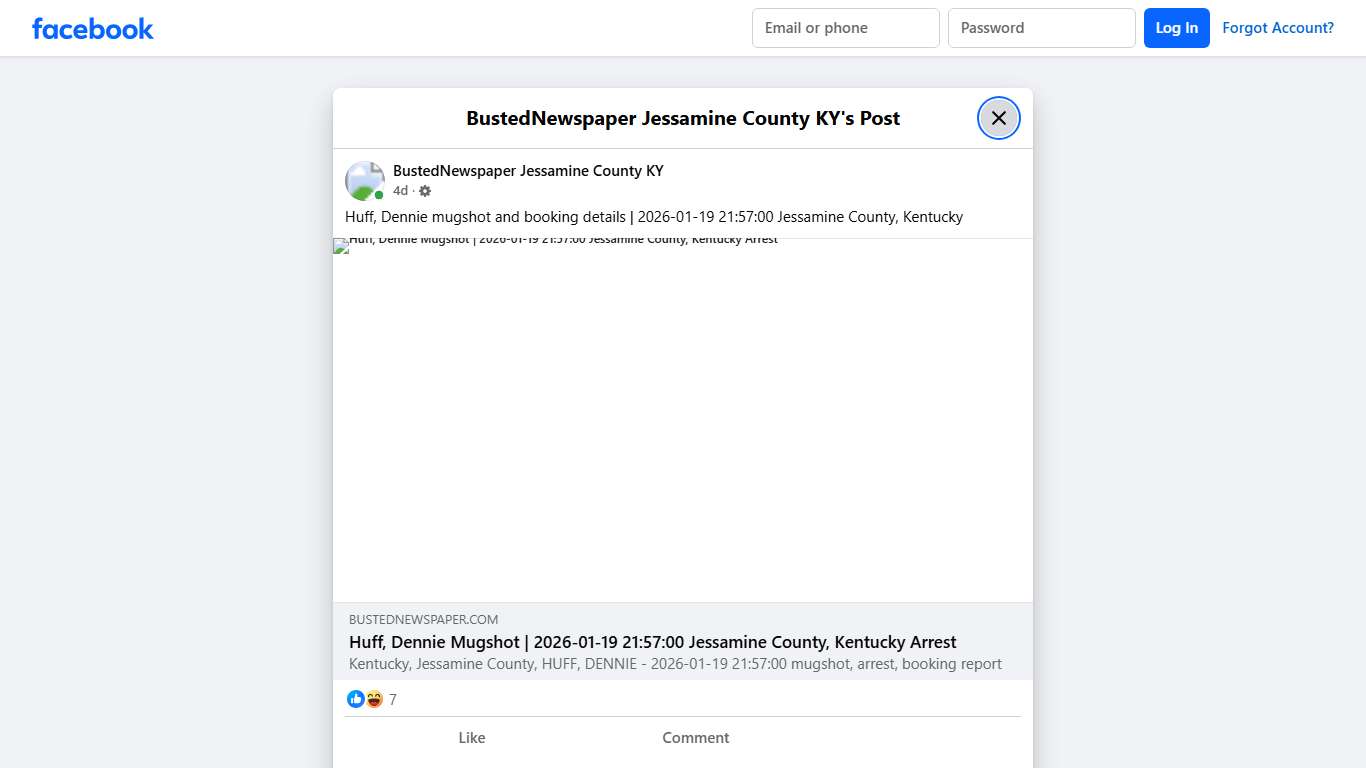 Huff, Dennie mugshot... - BustedNewspaper Jessamine County KY Facebook